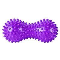 Массажер двойной мячик с шипами твердый (фиолетовый) E36802