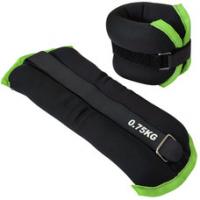 Утяжелители "ALT Sport" (2х0,75кг) (нейлон) в сумке (черный с зеленой окантовкой) HKAW101-5